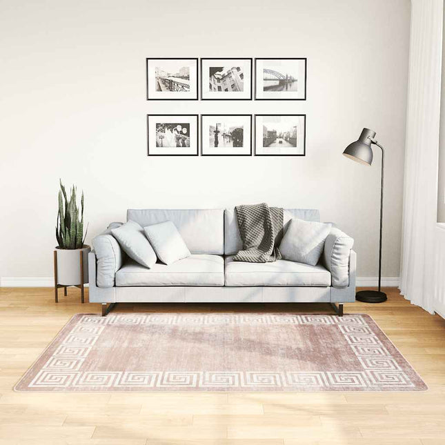 gulvtæppe 120x180 cm vaskbart beige