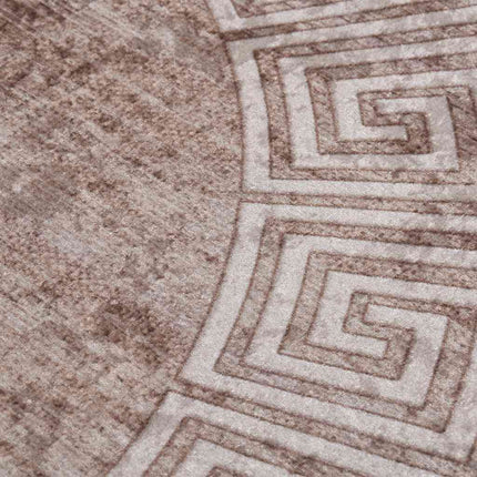 gulvtæppe 120 cm vaskbart beige