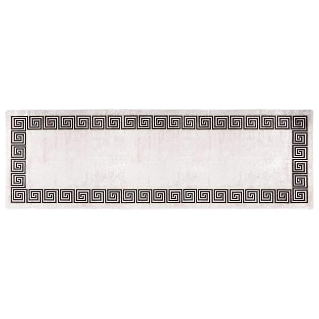 gulvtæppe 80x300 cm vaskbart lys beige