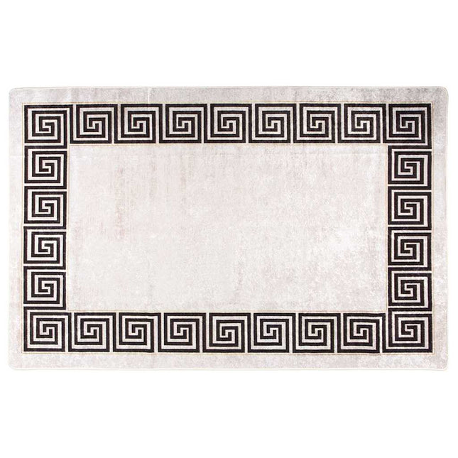 gulvtæppe 160x230 cm vaskbart lys beige