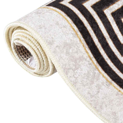 gulvtæppe 160x230 cm vaskbart lys beige