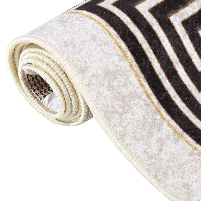 gulvtæppe 160x230 cm vaskbart lys beige
