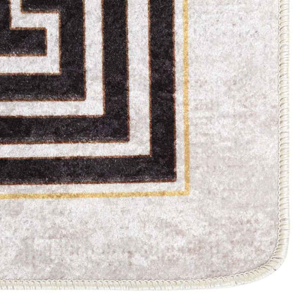 gulvtæppe 160x230 cm vaskbart lys beige