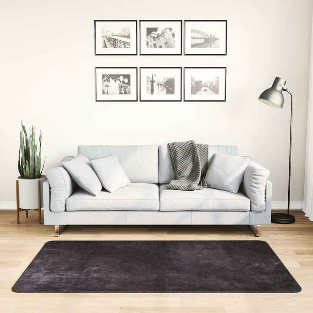 gulvtæppe 80x150 cm vaskbart antracitgrå