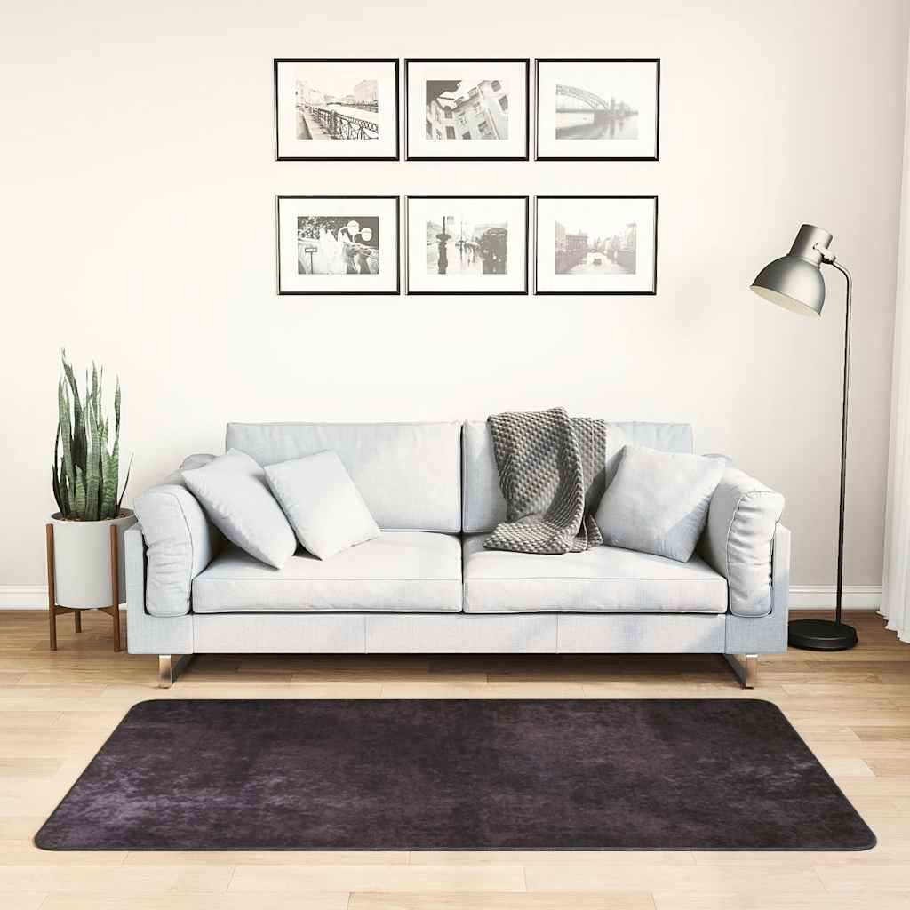 Gulvtæppe 80x150 Cm Skridsikkert Og Vaskbart Antracitgrå - Vidaxl
