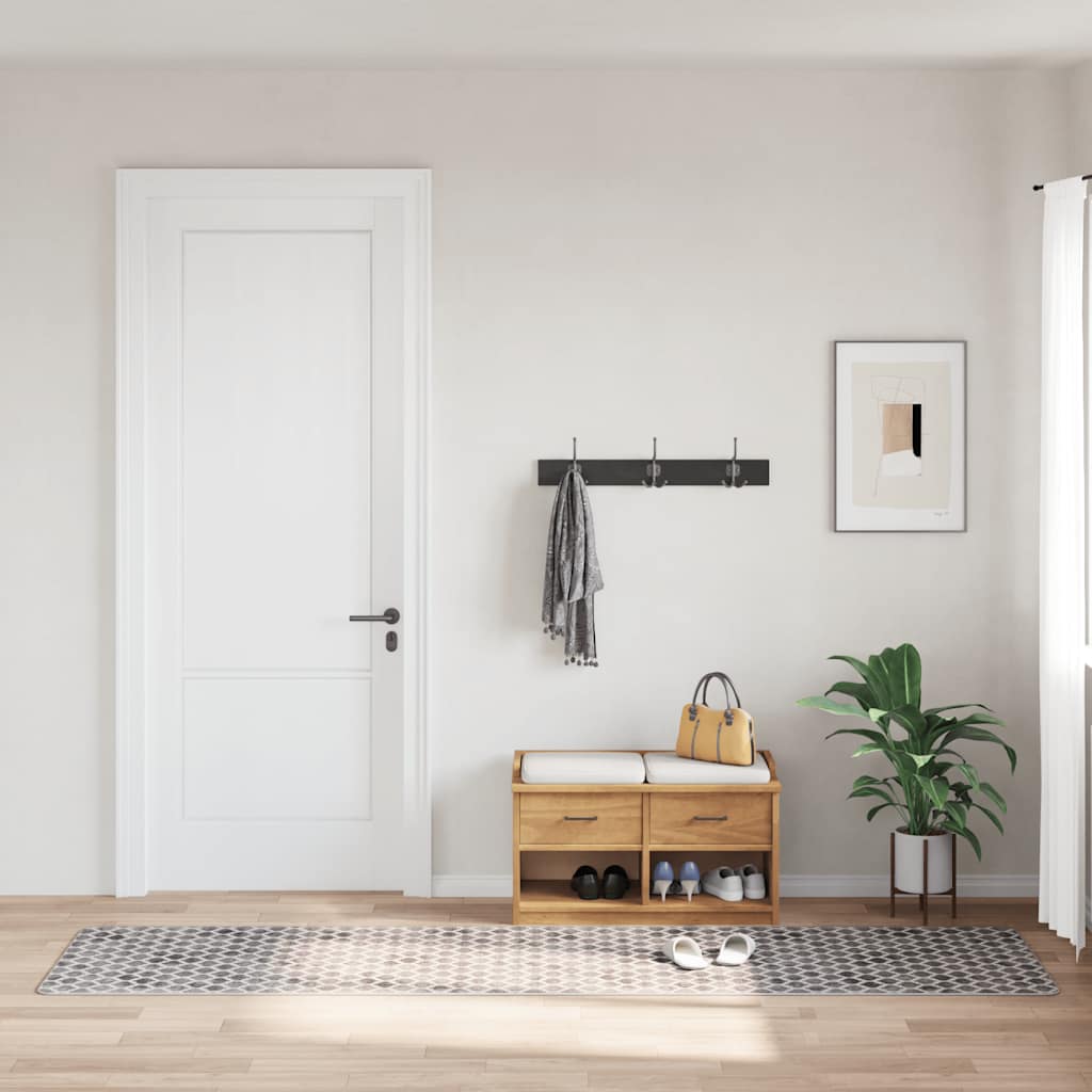 gulvtæppe 80x300 cm vaskbart flerfarvet