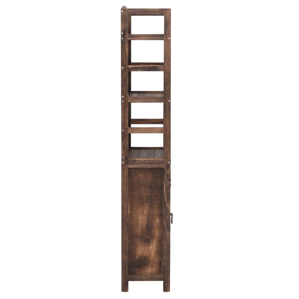 reol 46x24x140 cm massivt kejsertræ mørkebrun