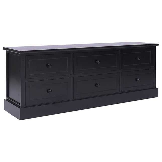 tv-bord 108x30x40 cm massivt kejsertræ sort
