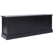 tv-bord 108x30x40 cm massivt kejsertræ sort