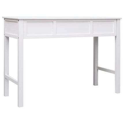 skrivebord 108x45x76 cm massivt kejsertræ hvid