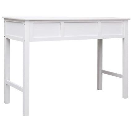 skrivebord 108x45x76 cm massivt kejsertræ hvid