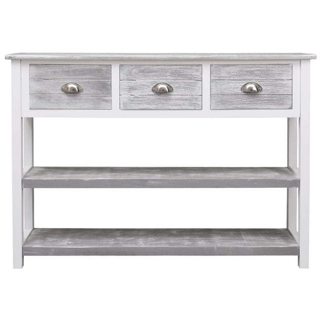 skænk 108x30x76 cm massivt kejsertræ antikgrå