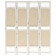 4-panels rumdeler 140x165 cm stof cremefarvet