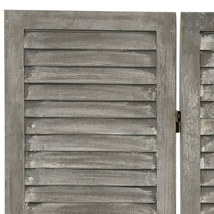 6-panels rumdeler 214x166 cm massivt træ grå