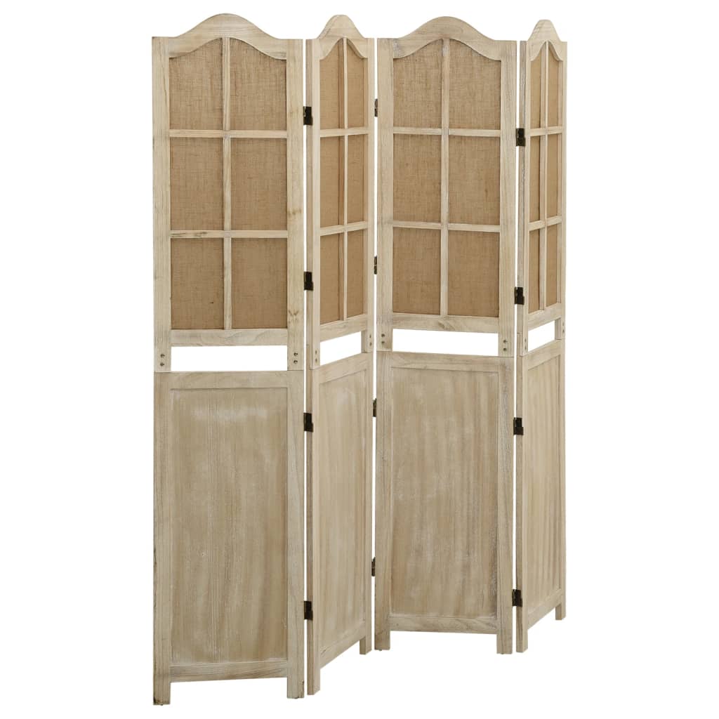 4-panels rumdeler 140x165 cm stof brun billede