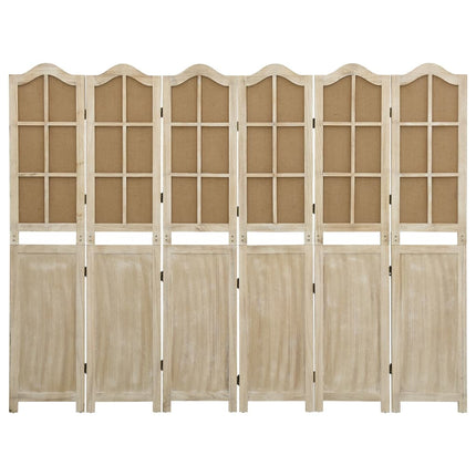 6-panels rumdeler 214x165 cm stof brun