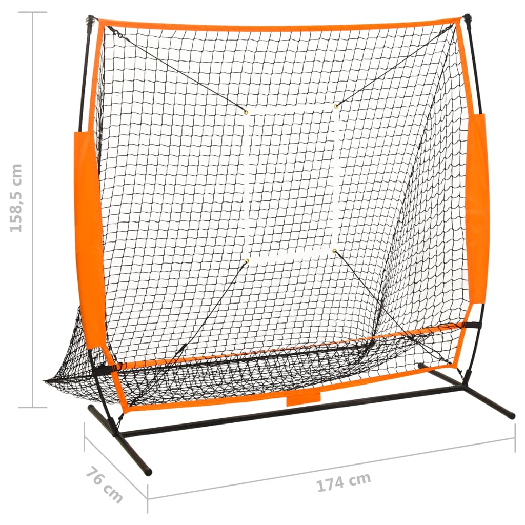 multisport træningsnet til baseball 174x76x158,5 cm sort