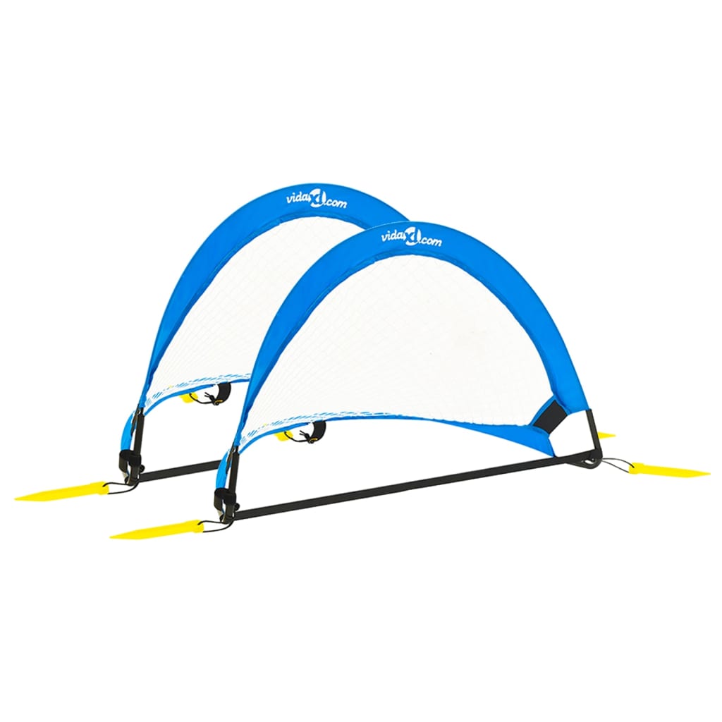 børnefodboldmål 2 stk. med opbevaringstaske 75,5x46x48 cm billede