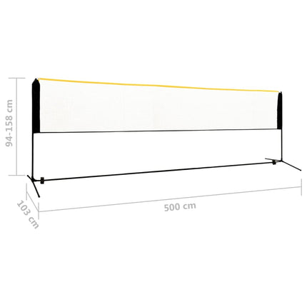 justerbart badmintonnet 500x103x94-158 cm metal