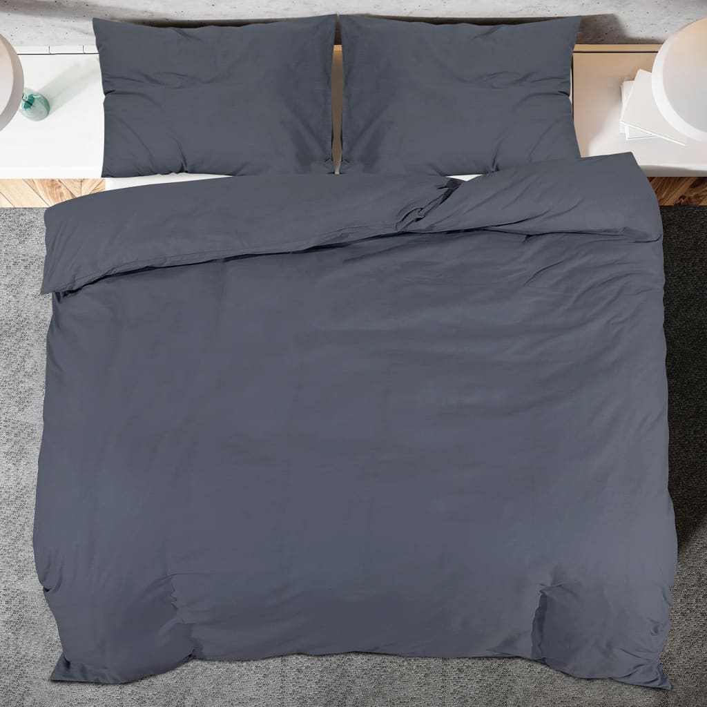 sengetøj 240x220 cm let mikrofiberstof antracitgrå