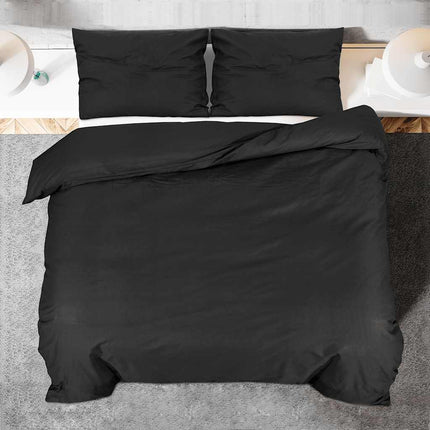 sengetøj 140x200 cm let mikrofiberstof sort