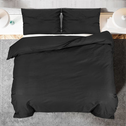 sengetøj 260x240 cm let mikrofiberstof sort