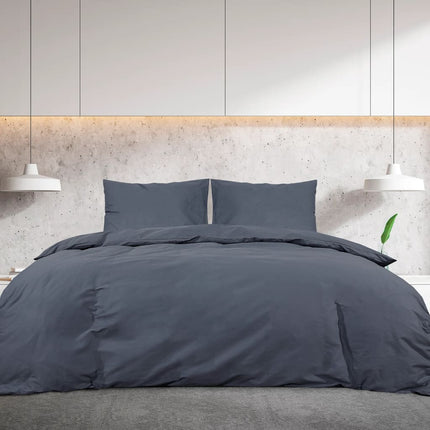 sengetøj 200x200 cm bomuld antracitgrå