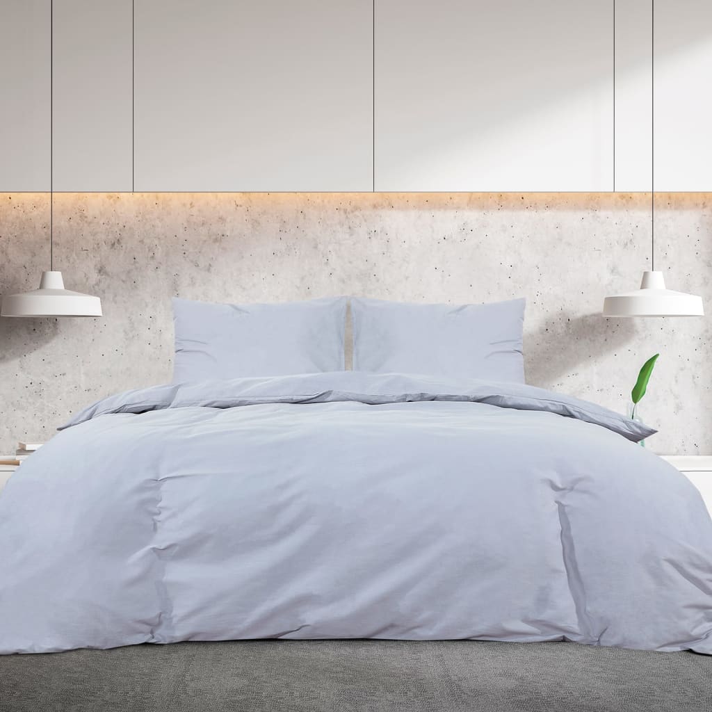 sengetøj 260x240 cm bomuld grå