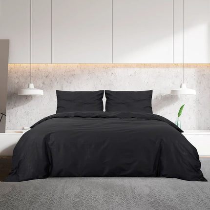 sengetøj 260x240 cm bomuld sort