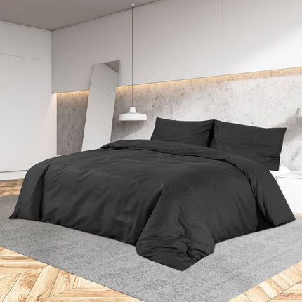 sengetøj 135x200 cm bomuld sort