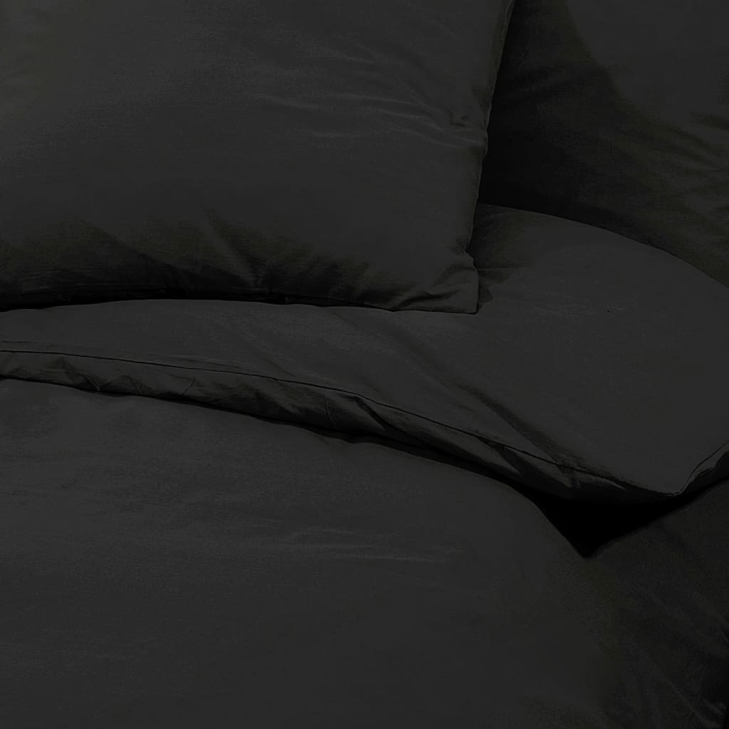 sengetøj 200x220 cm bomuld sort