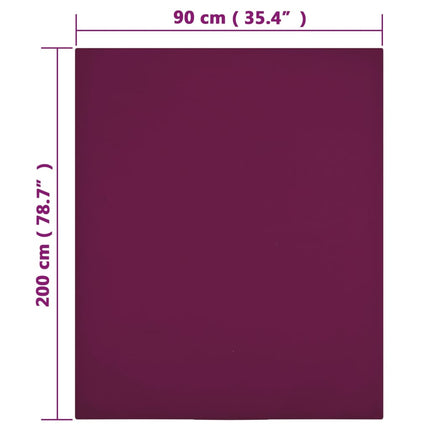 stræklagner 2 stk. 90x200 cm jerseybomuld bordeauxrød