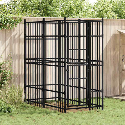udendørs hundebur 1,84 m² stål
