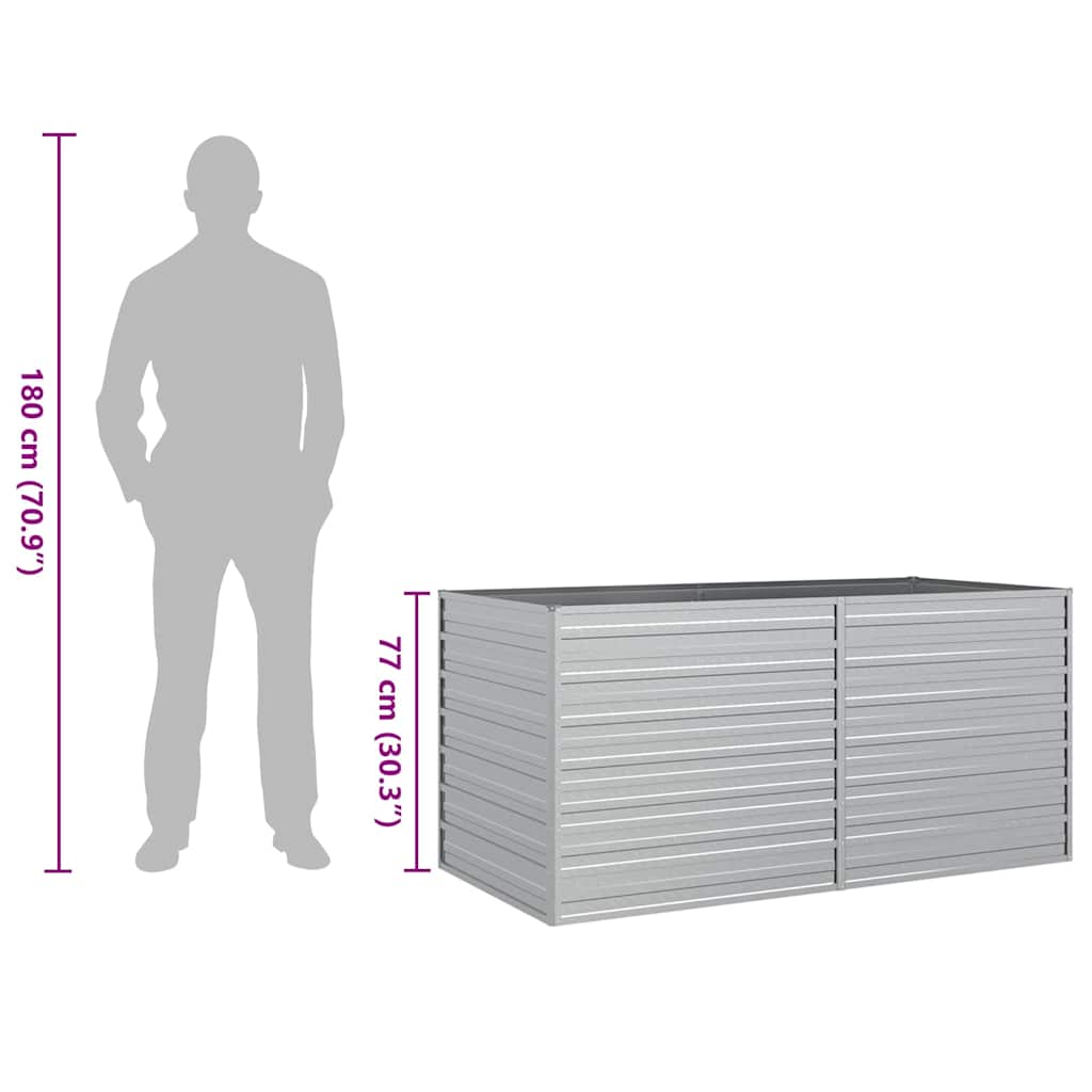 højbed 160x80x77 cm galvaniseret stål sølvfarvet