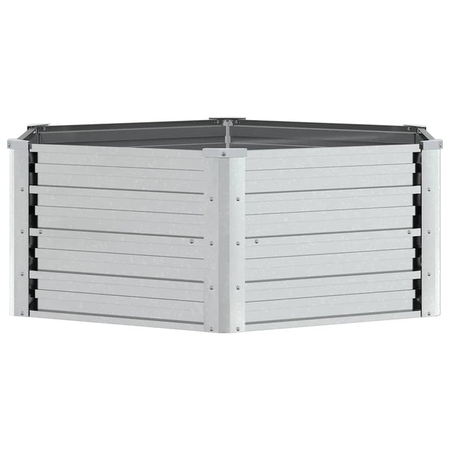 højbed 129x45 cm galvaniseret stål sølvfarvet