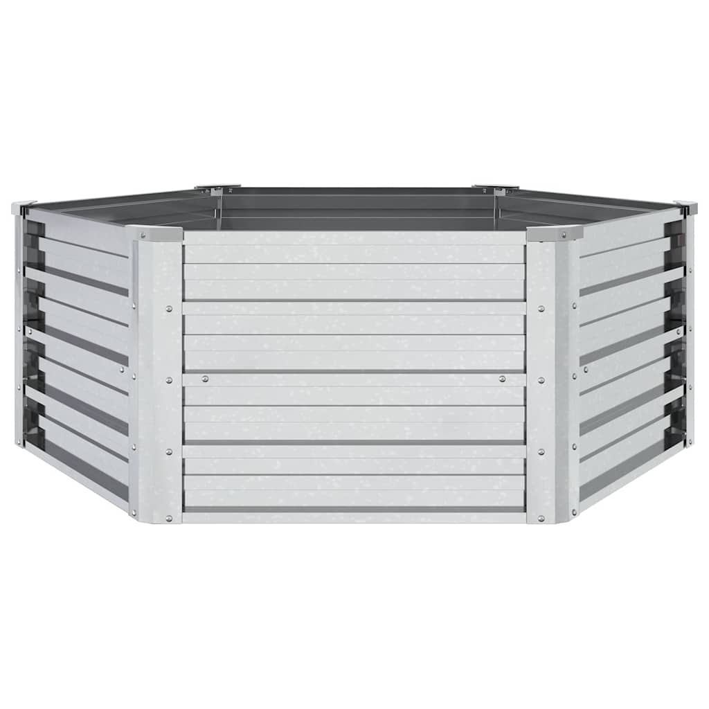 højbed 129x45 cm galvaniseret stål sølvfarvet