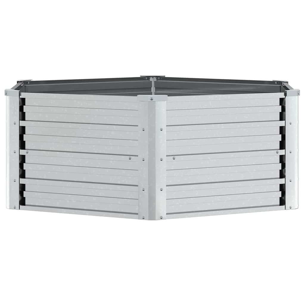 højbed 129x45 cm galvaniseret stål sølvfarvet