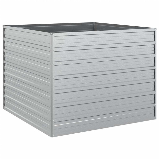 højbed 100x100x77 cm galvaniseret stål sølvfarvet