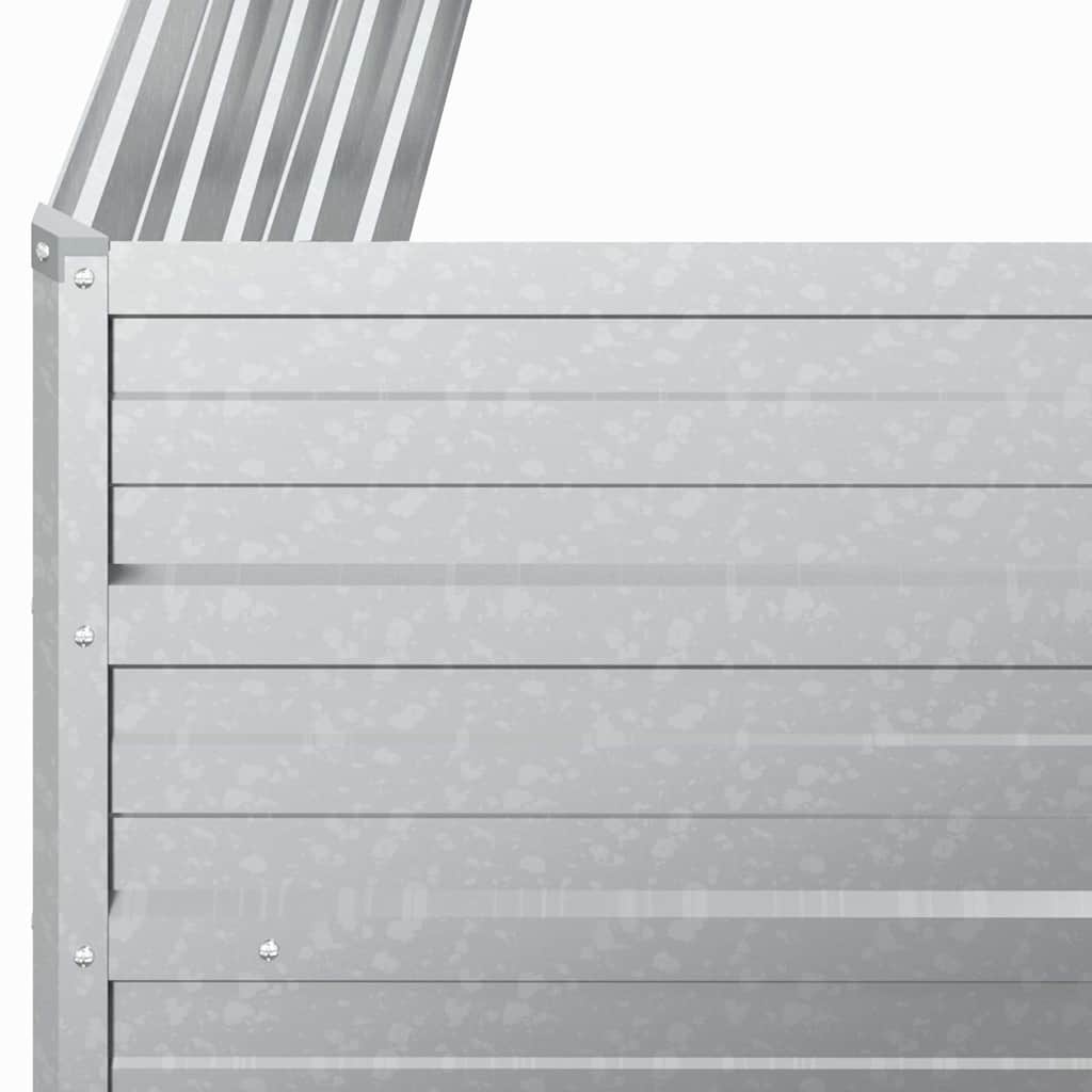 højbed 100x100x77 cm galvaniseret stål sølvfarvet