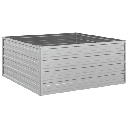 højbed 100x100x45 cm galvaniseret stål sølvfarvet