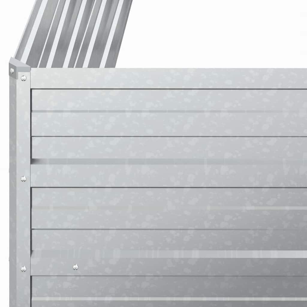 højbed 100x100x45 cm galvaniseret stål sølvfarvet