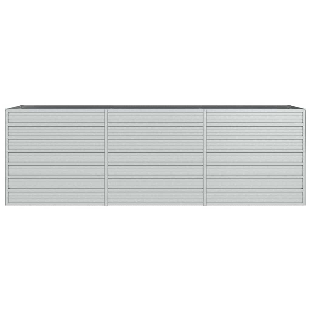 højbed 240x80x77 cm galvaniseret stål sølvfarvet