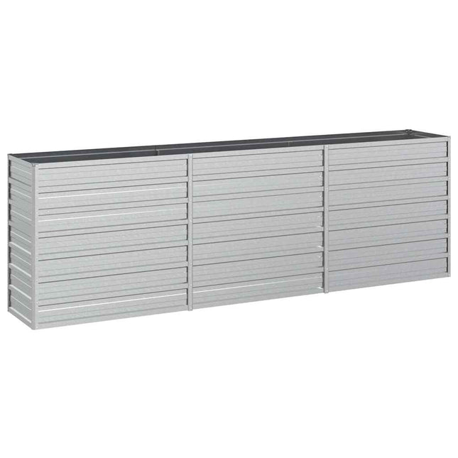 højbed 240x40x77 cm galvaniseret stål sølvfarvet