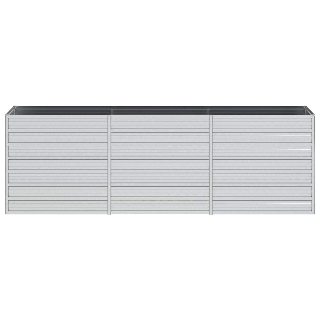 højbed 240x40x77 cm galvaniseret stål sølvfarvet