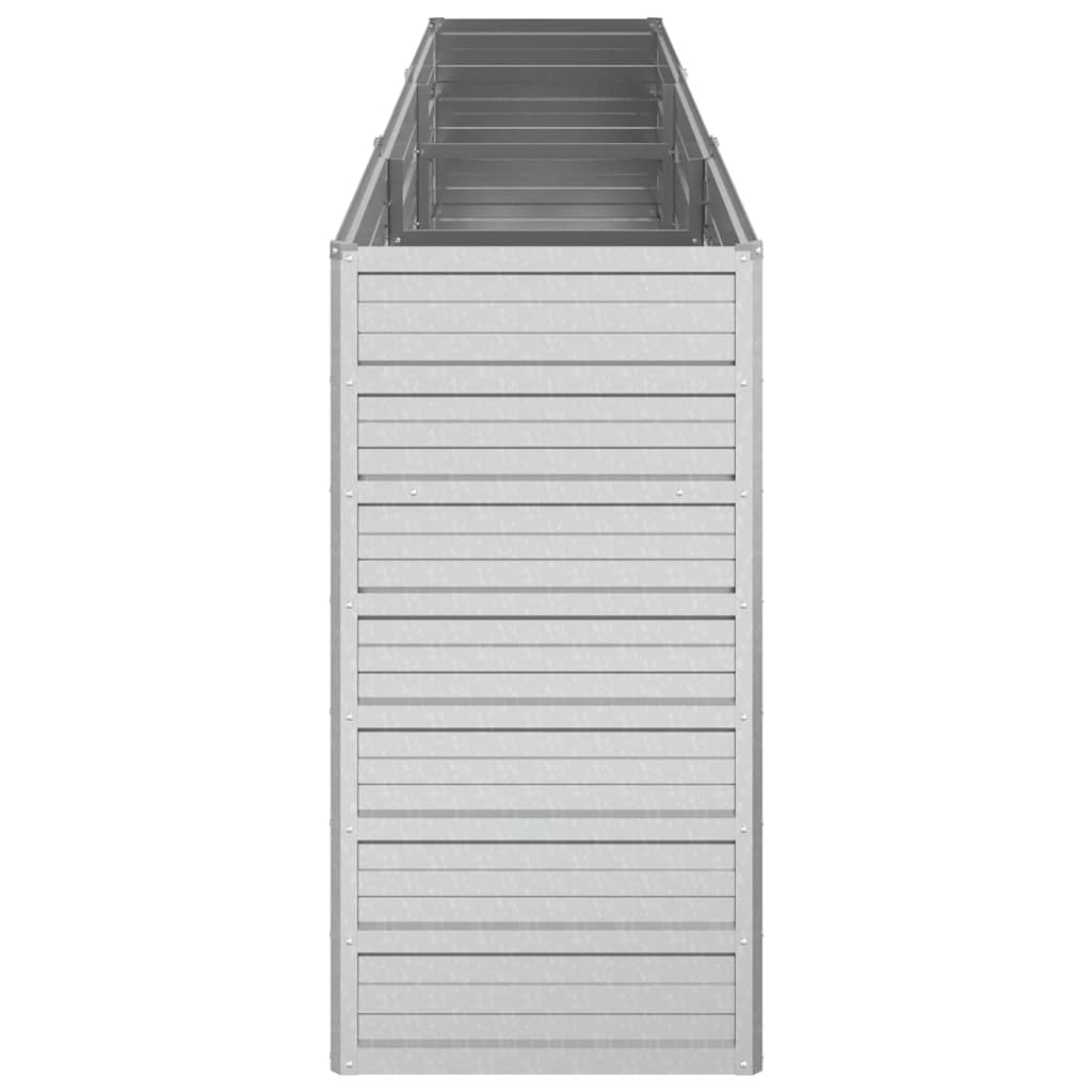 højbed 240x40x77 cm galvaniseret stål sølvfarvet