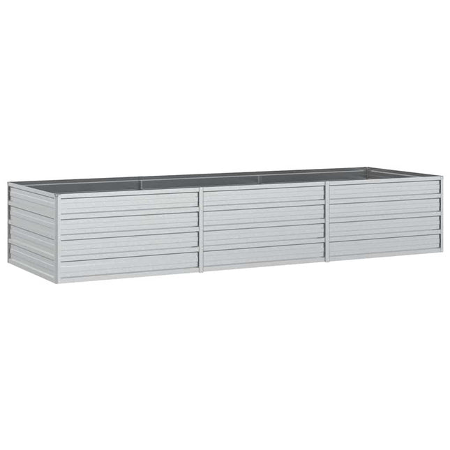 højbed 240x80x45 cm galvaniseret stål sølvfarvet