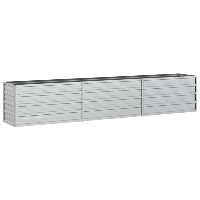 højbed 240x40x45 cm galvaniseret stål sølvfarvet