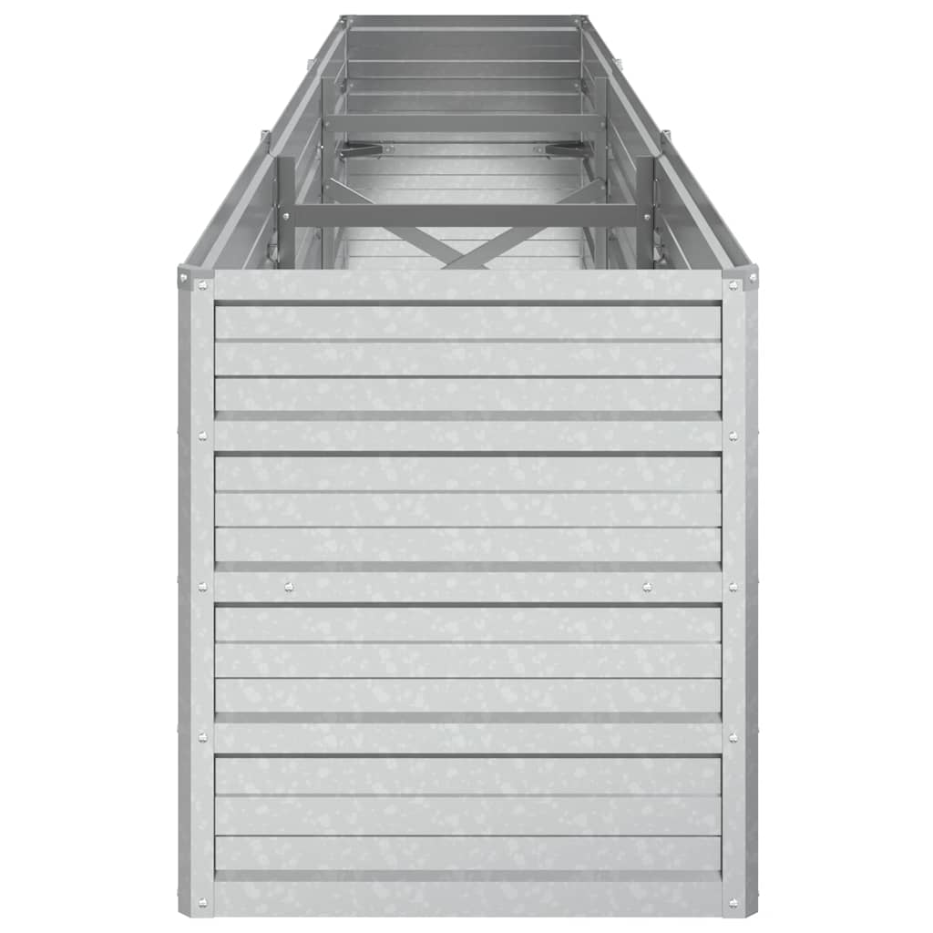 højbed 240x40x45 cm galvaniseret stål sølvfarvet