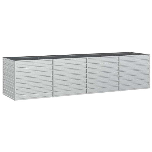 højbed 320x80x77 cm galvaniseret stål sølvfarvet