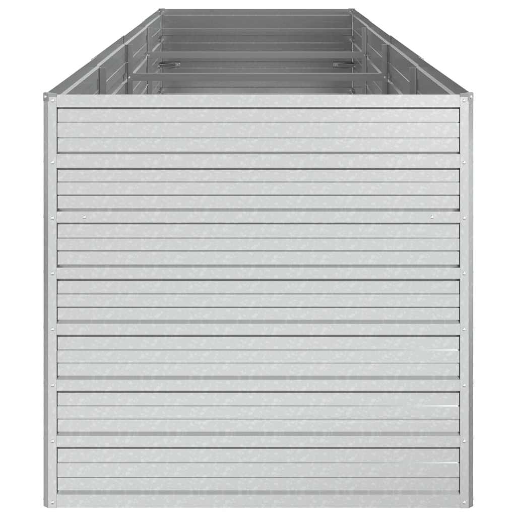 højbed 320x80x77 cm galvaniseret stål sølvfarvet